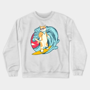 Cool Surfing Cat Crewneck Sweatshirt